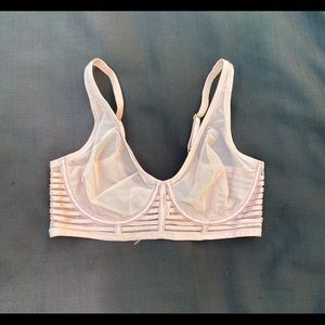 Victoria’s Secret 34D, 34DD underwire bra nude strappy sheer sexy
